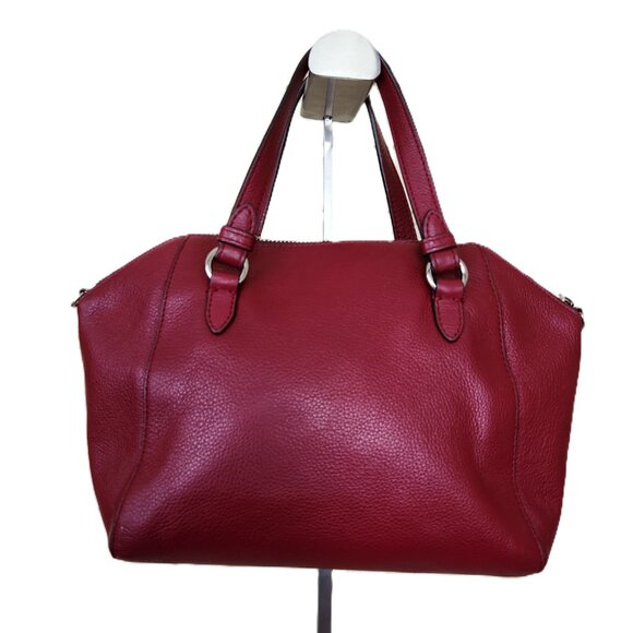 Coach Burgandy Leather Crossbody Bag Purse - Picture 3 of 9